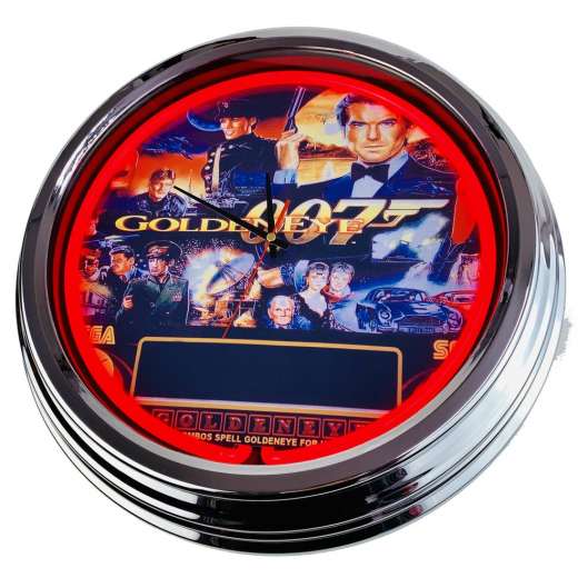 N-0584 Flipper Goldeneye Sega 1996 Große Neon-Uhr 17" Zoll Retro Wanduhr
