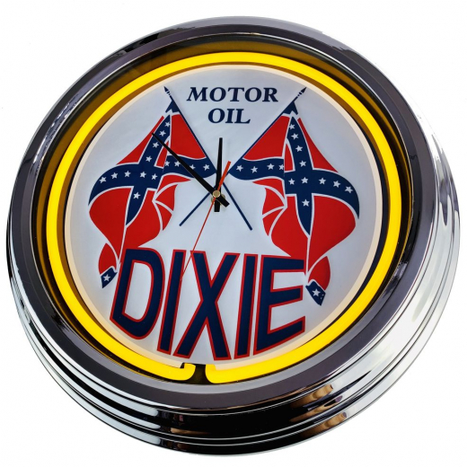 N-0299 DIXI Motor Oil Große Neon-Uhr 17" Zoll Retro Wanduhr