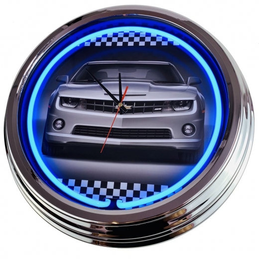 N-0290 Camaro Chevrolett Große Neon-Uhr 17" Zoll Retro Wanduhr