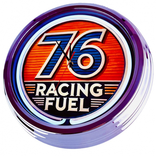 N-0682 Racing Fuel 76 Große Neon-Uhr 17" Zoll Retro Wanduhr