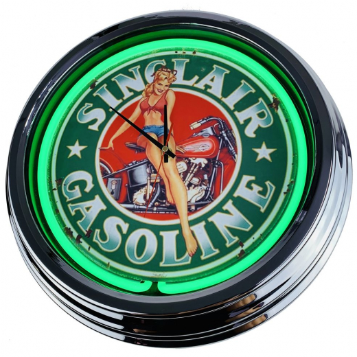 N-0314 Sinclair-Bike Große Neon-Uhr 17" Zoll Retro Wanduhr