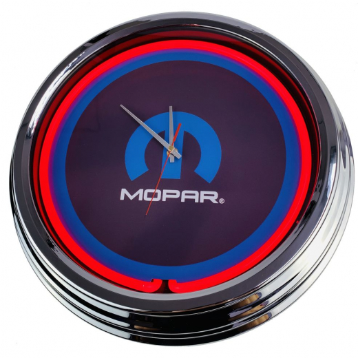 N-0309 Mopar Große Neon-Uhr 17" Zoll Retro Wanduhr