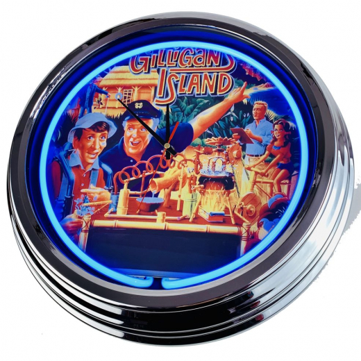 N-0570 Flipper Gilligans Island Midway 1991 Große Neon-Uhr 17" Zoll Retro Wanduhr