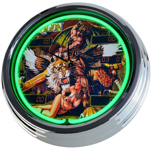 N-0754 Flipper Paragon Bally 1978 Große Neon-Uhr 17" Zoll Retro Wanduhr