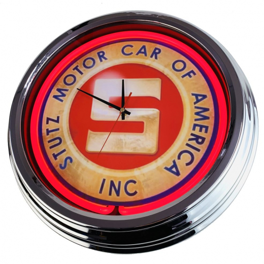 N-0337 Stutz Motor Car Of America Inc. Große Neon-Uhr 17" Zoll Retro Wanduhr