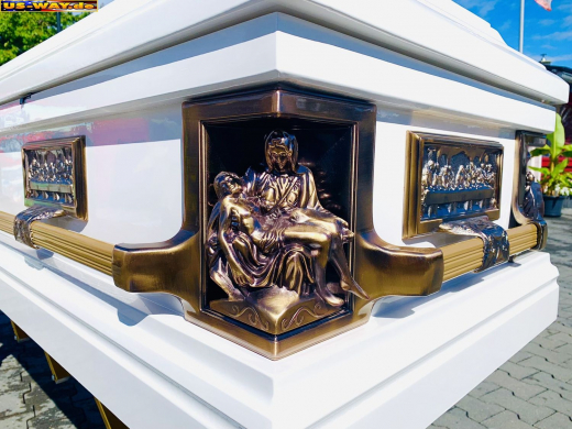 US-0202 Präsidenten Sarg Washington Weiss – Luxus-Särge im American Style