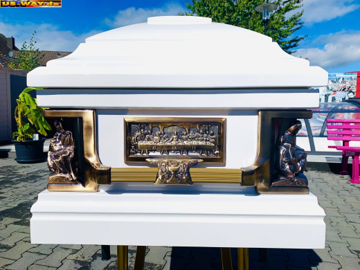 US-0202 Präsidenten Sarg Washington Weiss – Luxus-Särge im American Style