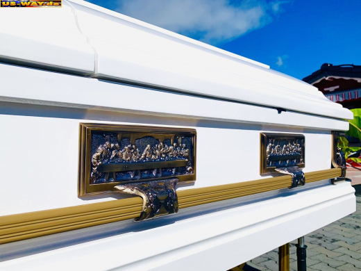 US-0202 Präsidenten Sarg Washington Weiss – Luxus-Särge im American Style