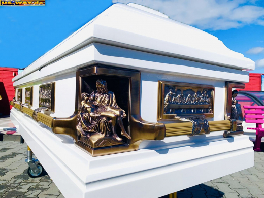 US-0202 Präsidenten Sarg Washington Weiss – Luxus-Särge im American Style