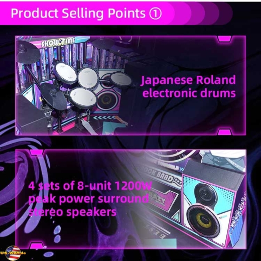 FS-4004 Crazy Jazz Drums – Arcade Drum Machine & Rhythm Game