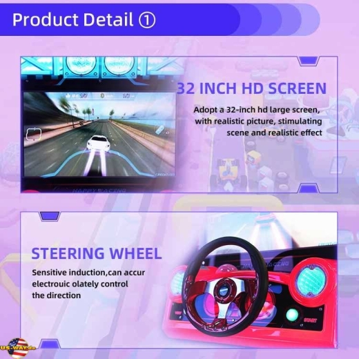 FS-6023 Happy Car Racing Arcade Game Machines
