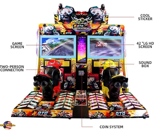 FS-6004 42-Inch Flame FF Motorcycle – Motorrad Racing Arcade für 2 Spieler