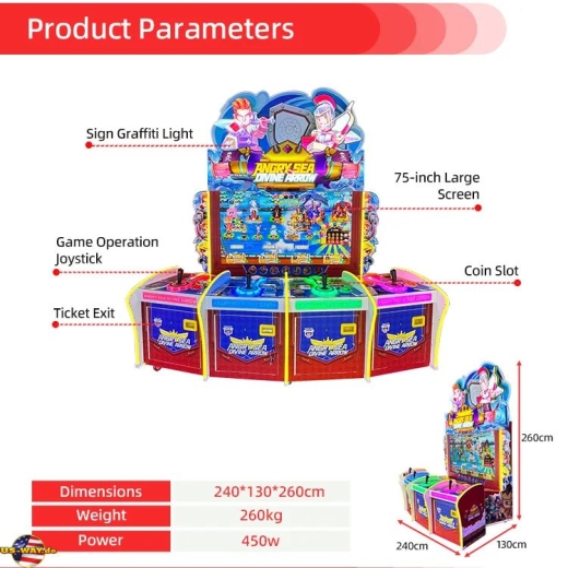 FS-6223 Angry Sea Divine Arrow – 4 Player Arcade Ticket Redemption Game