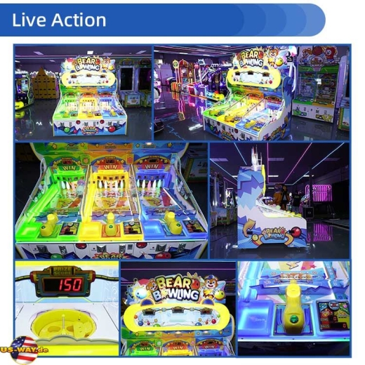 FS-6250 Bear Bowling Kids Arcade Bowling Pinball Machine