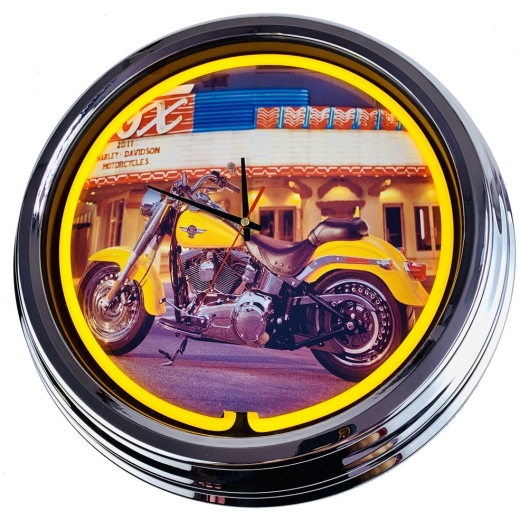 N-0424 Indian Große Neon-Uhr 17" Zoll Retro Wanduhr