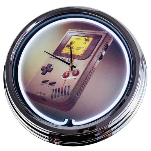 N-0458 Game Boy Große Neon-Uhr 17" Zoll Retro Wanduhr