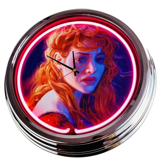 N-0488 Titanic Große Neon-Uhr 17" Zoll Retro Wanduhr