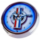 N-0891 Mustang Große Neon-Uhr 17" Zoll Retro Wanduhr