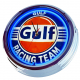 N-0839 Gulf Racing Team Große Neon-Uhr 17" Zoll Retro Wanduhr