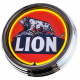 N-0637 Lion Gasoline Große Neon-Uhr 17" Zoll Retro Wanduhr