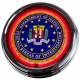 N-0255 FBI Große Neon-Uhr 17" Zoll Retro Wanduhr