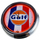 N-0313 Gulf Logo Große Neon-Uhr 17" Zoll Retro Wanduhr