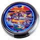 N-0541 Flipper Nitro Ground Shaker Bally 1980 Große Neon-Uhr 17" Zoll Retro Wanduhr