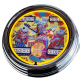 N-0551 Flipper King Rock Gottlieb 1972 Große Neon-Uhr 17" Zoll Retro Wanduhr