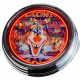 N-0557 Flipper Clown Zaccaria 1985 Große Neon-Uhr 17" Zoll Retro Wanduhr