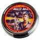 N-0573 Flipper Mad Max Große Neon-Uhr 17" Zoll Retro Wanduhr