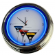 N-0307 Martini Glas Große Neon-Uhr 17" Zoll Retro Wanduhr