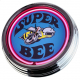 N-0339 Super Bee Blue Große Neon-Uhr 17" Zoll Retro Wanduhr