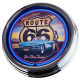 N-0348 Route 66 American Highway Große Neon-Uhr 17" Zoll Retro Wanduhr