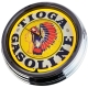 N-0376 Tioga Gasoline Große Neon-Uhr 17" Zoll Retro Wanduhr