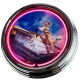 N-0450 Flugzeug Pin Up Girl Große Neon-Uhr 17" Zoll Retro Wanduhr