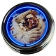 N-0467 Astronaut Große Neon-Uhr 17" Zoll Retro Wanduhr