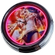 N-0490 Daddy´Lil Monste Große Neon-Uhr 17" Zoll Retro Wanduhr