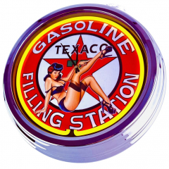 N-0893 Gasoline Filling Station Pin-Up Große Neon-Uhr 17" Zoll Retro Wanduhr