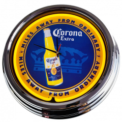 N-0232 Corona Große Neon-Uhr 17" Zoll Retro Wanduhr