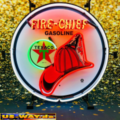 N-N0124 Texaco Fire-Chief Neon Display – Leuchtendes Retro-Schild für Zuhause & Gewerbe