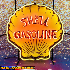 N-N0125 Shell Gasoline Neon Display – Leuchtendes Retro-Schild für Zuhause & Gewerbe