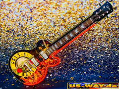 N-N0136  Guns n Roses Guitar Neon Display – Leuchtendes Retro-Schild für Zuhause & Gewerbe