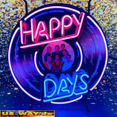 N-N0140 Happy Days Neon Display – Leuchtendes Retro-Schild für Zuhause & Gewerbe