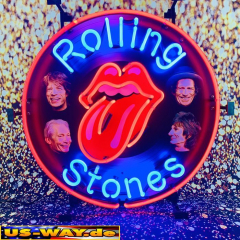 N-N0160  Rolling Stones Neon Display – Leuchtendes Retro-Schild für Zuhause & Gewerbe