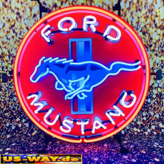N-N0163  Mustang Neon Display – Leuchtendes Retro-Schild für Zuhause & Gewerbe