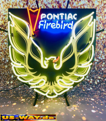 N-N0168 Pontiac Firebird Route 66 Neon Display – Leuchtendes Retro-Schild für Zuhause & Gewerbe