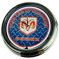 N-0240 Dodge Große Neon-Uhr 17" Zoll Retro Wanduhr