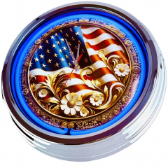 N-0868 USA Flagge 2, Große Neon-Uhr 17" Zoll Retro Wanduhr
