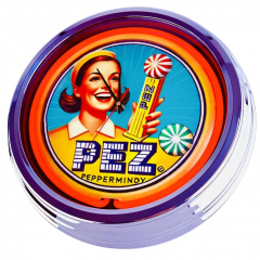 N-0867 Pfefferminz-Bonbon-3, Große Neon-Uhr 17" Zoll Retro Wanduhr