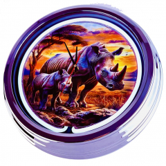N-0861 Nashorn Große Neon-Uhr 17" Zoll Retro Wanduhr